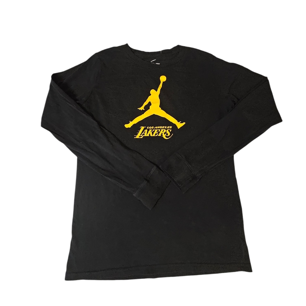Los Angeles Lakers Nike Jordan NBA Long Sleeve Black Shirt Youth XL 18/20